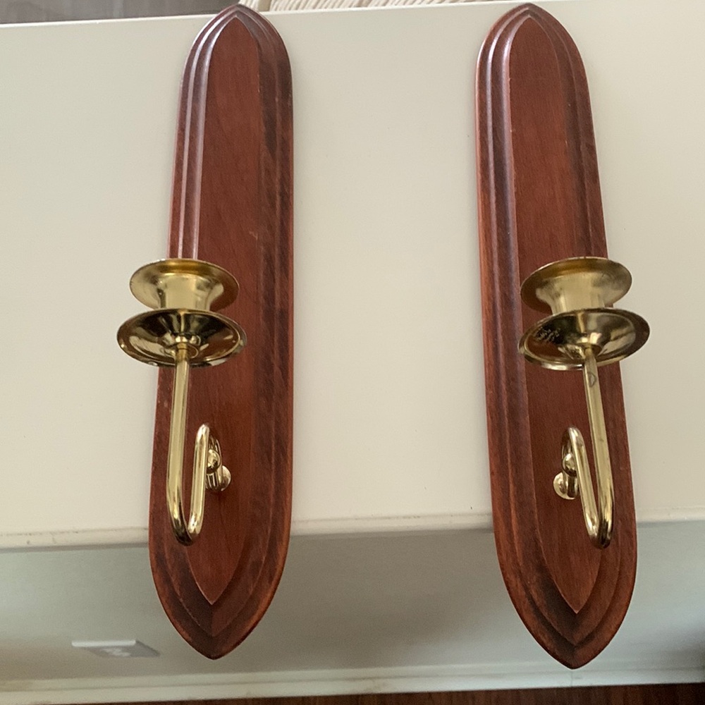 Vintage wooden wall sconces